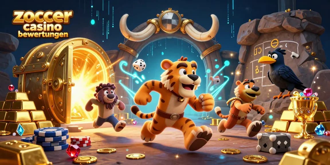 Experience Zoccer Casino Bewertungen with this vibrant illustration showcasing thrilling gaming elements and a dynamic atmosphere.