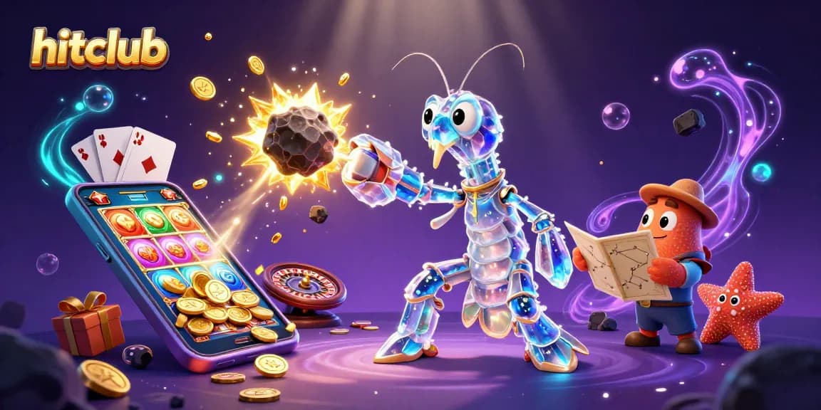 Experience thrilling gameplay at hitclub with this vibrant 3D digital illustration showcasing a dynamic slot game scene.