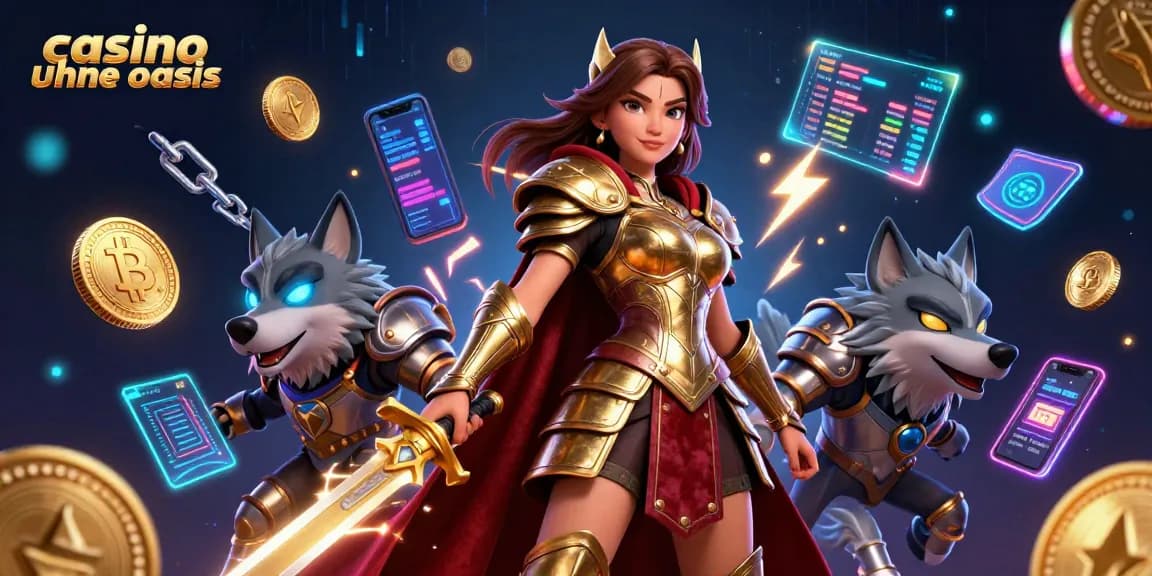 Play with innovative games at casino ohne oasis, featuring dynamic crypto elements and a warrior theme.