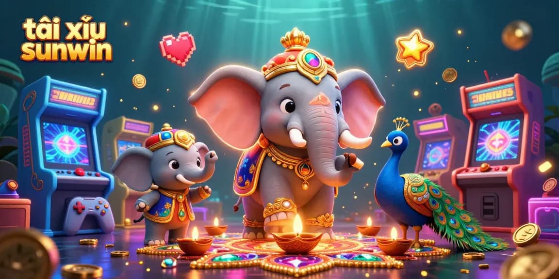 Engage with tài xỉu sunwin in an immersive 3D casino scene featuring vibrant colors and dynamic gaming elements.
