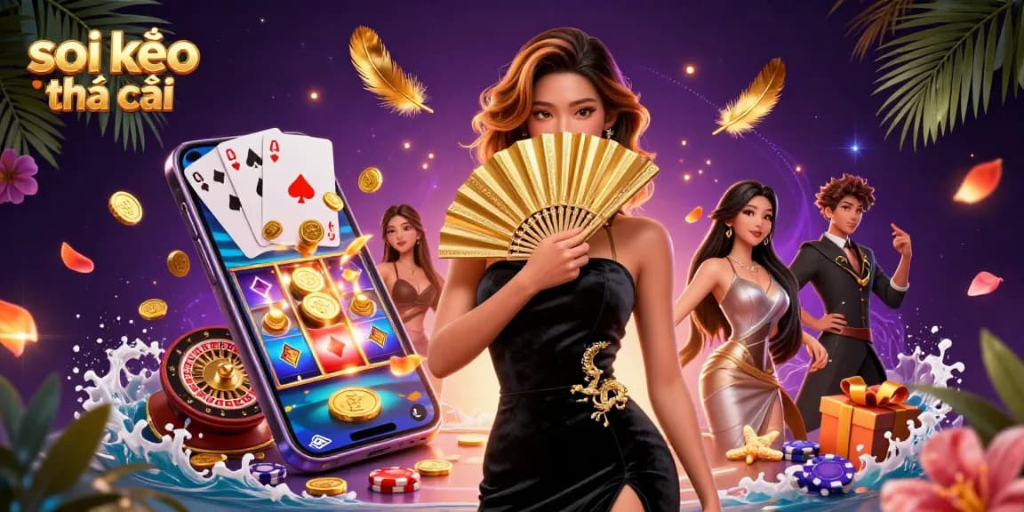 Soi kèo nhà cái showcasing sports betting excitement with a golden dragon-themed scene and vibrant casino elements.