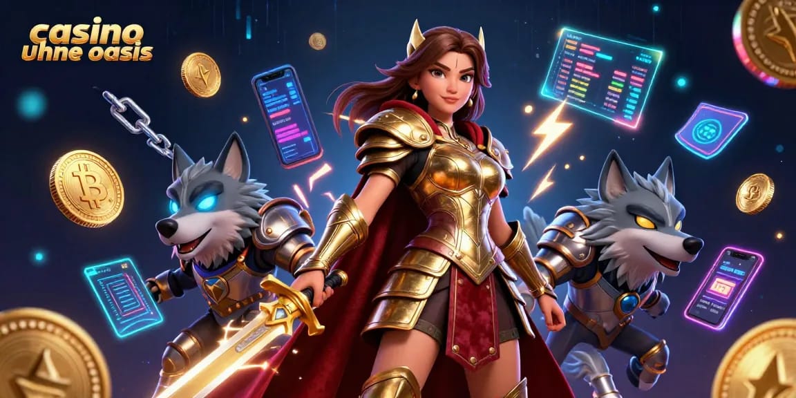 Play with innovative games at casino ohne oasis, featuring dynamic crypto elements and a warrior theme.