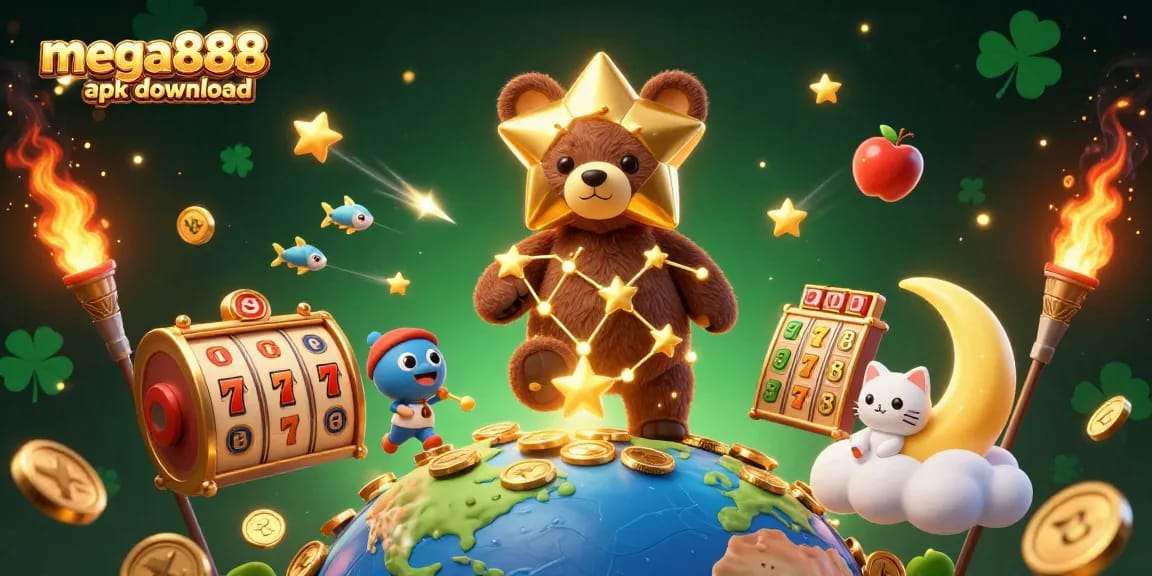Join the excitement of mega888 apk download with vibrant slot game illustrations and dynamic visuals!