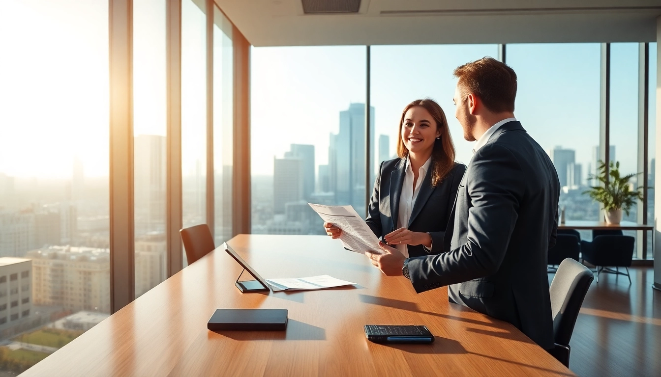 Immobilienmakler Frankfurt Eschersheim berät Kunden in einem modernen Büro.