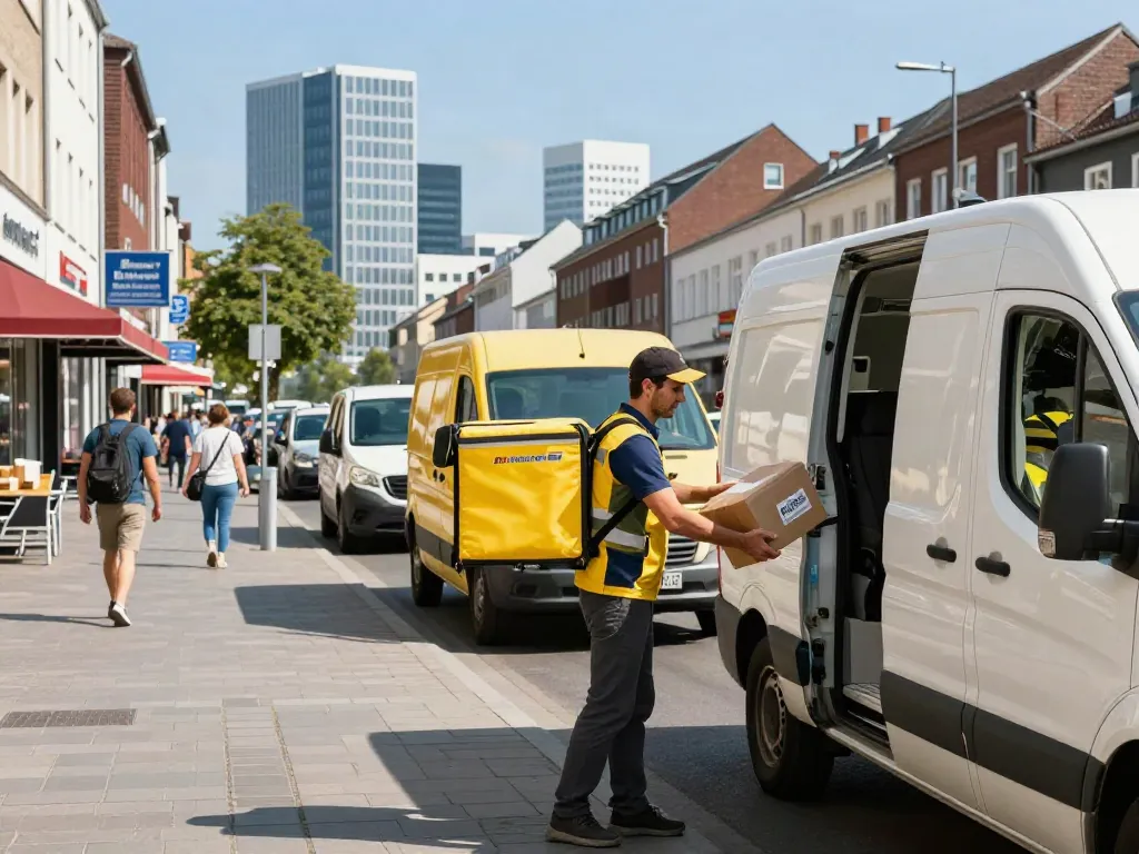 Kurierdienst in Bielefeld mit professionellen Lieferfahrern in Aktion.