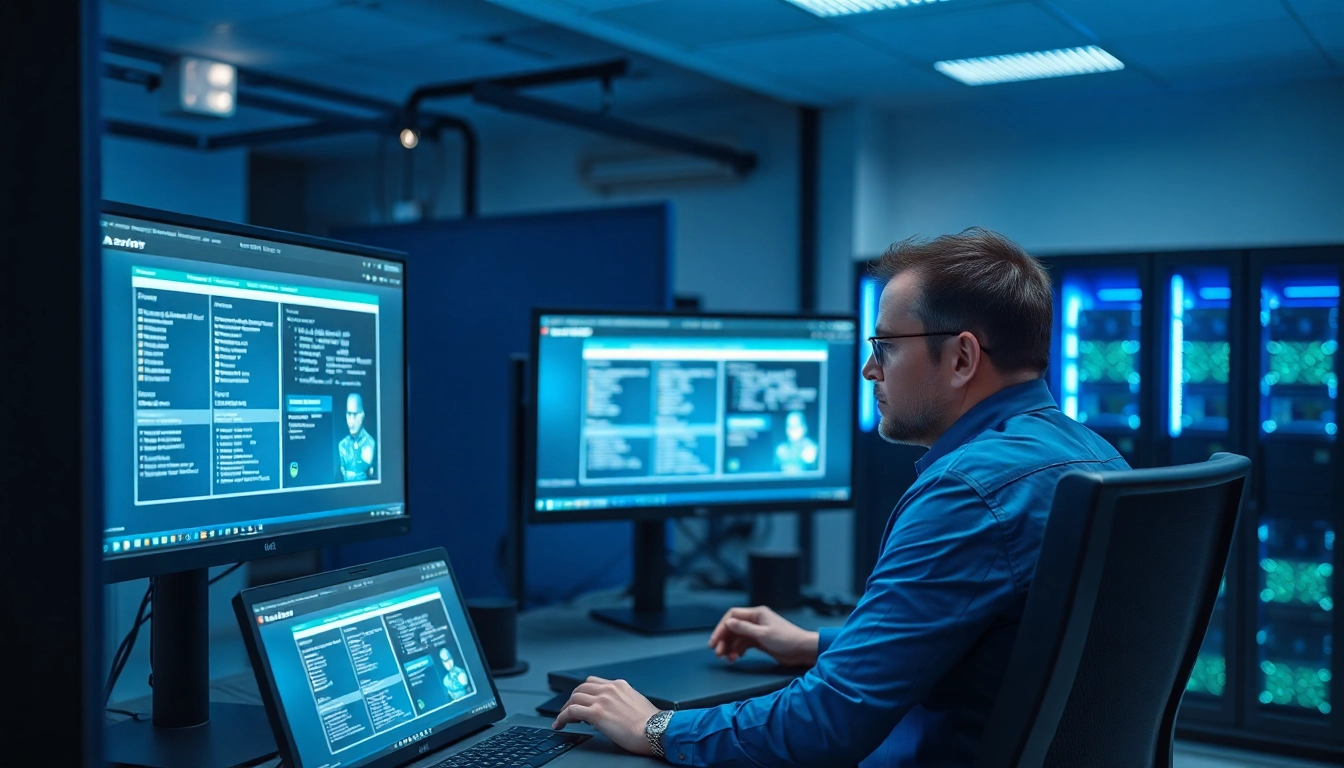 MS Server 2025 Standard Original Lizenz in einem modernen IT-Arbeitsplatz mit Bildschirmansichten.